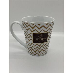 Godiva 2014 Gold and White Chevron Design Coffee/